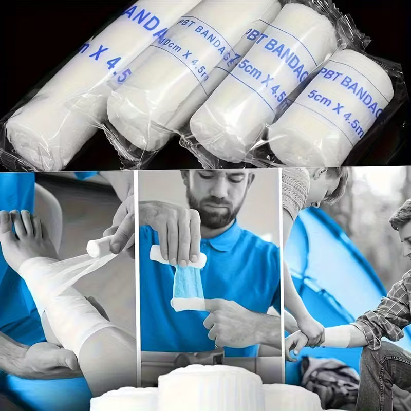 10pcs Elastic Bandage Dressings – Breathable White Gauze