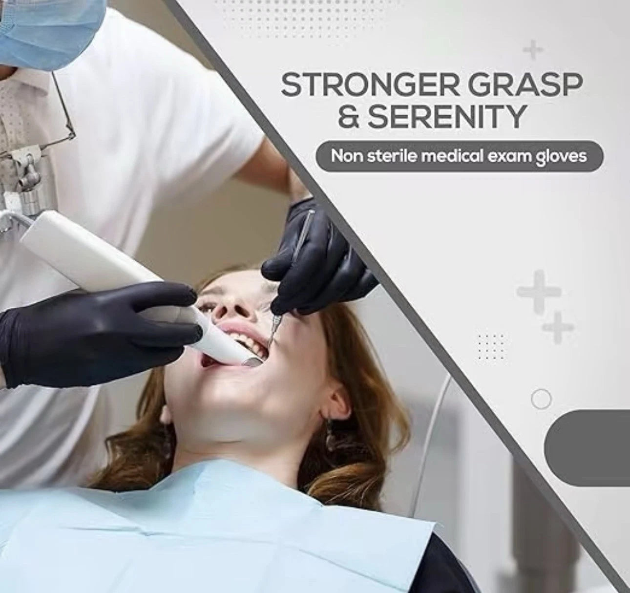 RAP Black Nitrile Disposable Gloves, Powder-Free, Box of 100