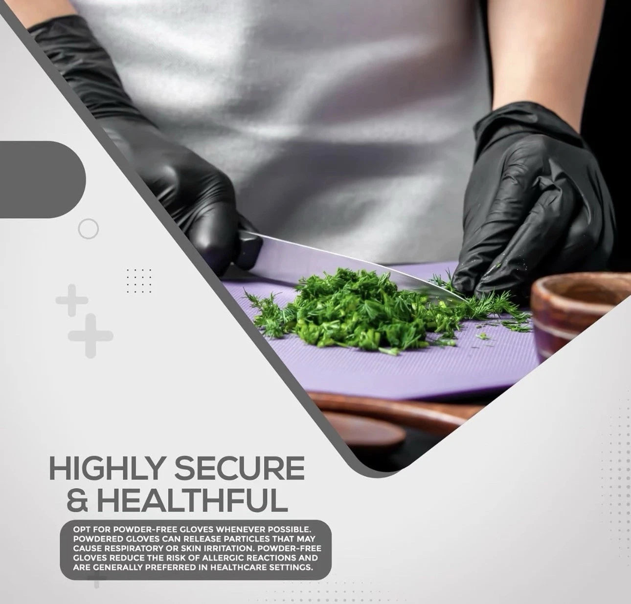 RAP Black Nitrile Disposable Gloves, Powder-Free, Box of 100